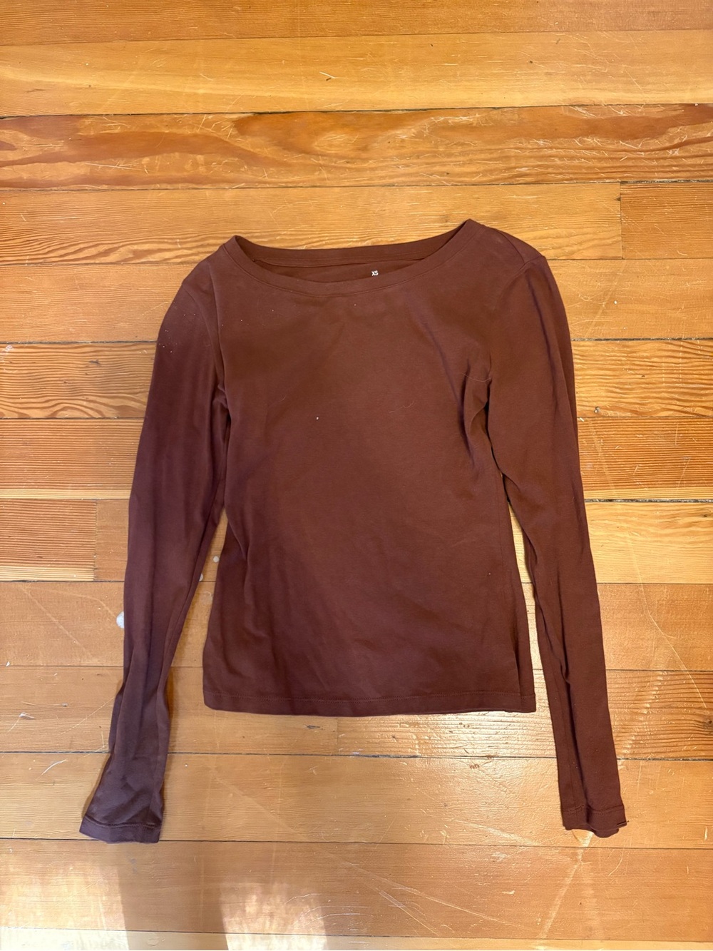 Amazon Women's Long Sleeve Boatneck Top - Chocolate Brown